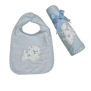 NWT 3 Marthas Puppy Bib & Blanket Set